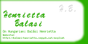 henrietta balasi business card